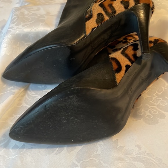 Perdri Miralles Made in Spain leather boots black with animal print Sz 8 - Picture 8 of 9